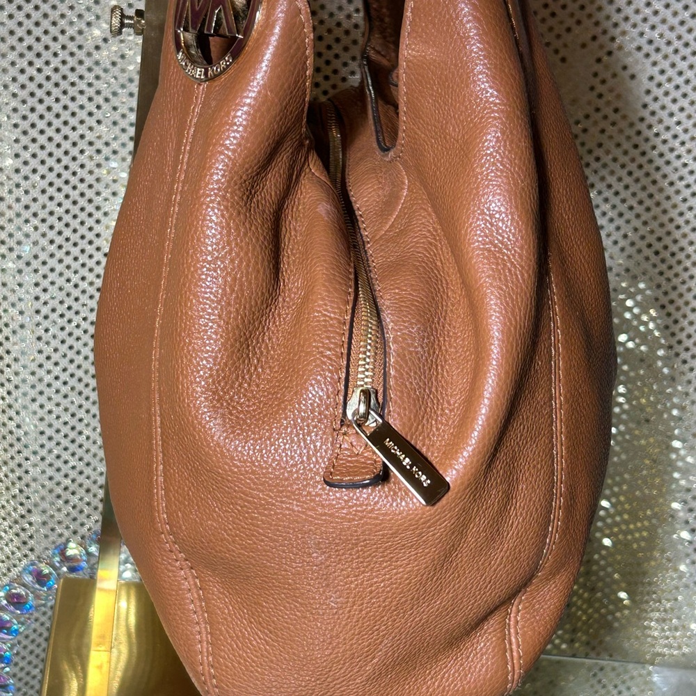 Michael Kors Tan Leather Hobo Bag Approx. 15” x 11” x 3” - Picture 3 of 15